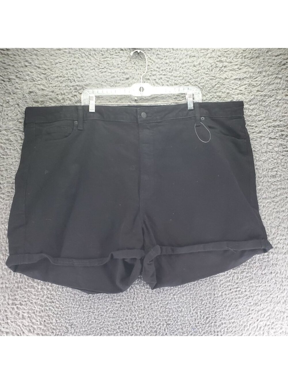 Old Navy Shorts Womens Plus 28 Black OG Straight Cuff Denim Shorts